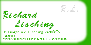 richard lisching business card